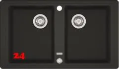 x FRANKE Küchenspüle Basis BFG 620-34-34 Fragranit+ Einbauspüle / Granitspüle Doppelbecken mit Siebkorb als Drehknopfventil x FRANKE Küchenspüle Basis BFG 620-34-34 Fragranit+ Einbauspüle / Granitspüle Doppelbecken mit Siebkorb als Drehknopfventil