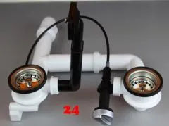 BERNUS AG 2 BEX 2x 1 1/2" mit Excenter berlauf eckig Siebkorb als Stopfen / Drehknopfventil