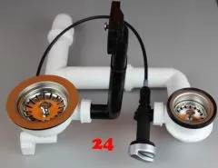 BERNUS AG 2 BEX 1x 3 1/2" 1x 1 1/2" mit Excenter berlauf eckig Siebkorb als Stopfen / Drehknopfventil