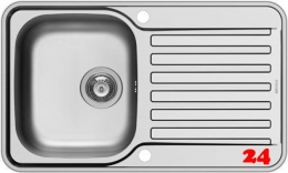 PYRAMIS Küchenspüle Space Mini 1B 1D Einbauspüle / Edelstahlspüle Siebkorb als Drehknopfventil