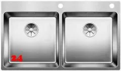 BLANCO Kchensple Andano 400/400-IF/A Edelstahlsple / Doppelsple Flachrand mit Ablaufsystem InFino und PushControl
