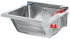 KWC PROFESSIONAL Sirius Universalwaschtrog LTJ450 Ausgussbecken fr Wandmontage Frontschrze mit Lngsriffel