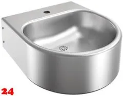 KWC PROFESSIONAL Anima Einzelwaschtisch ANMX461 fr Wandmontage fugenlos eingeschweites Becken mit Armaturenbohrung  35mm