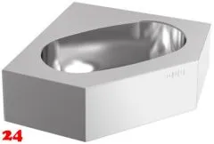 KWC PROFESSIONAL Anima Einzelwaschtisch WT310E fr die Wand-Eckmontage fugenlos eingeschweites Becken ohne Hahnlochbohrung