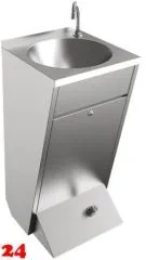 KWC PROFESSIONAL Anima Einzelwaschtisch LP21 fr Wandmontage fugenlos eingeschweites Rundbecken mit Selbstschlussarmatur und Fubettigung