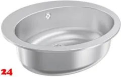 KWC PROFESSIONAL Rondo Becken RNDX451-O Einbau-/ Unterbaubecken seidenmatt berlauf rund mit Hahnlochbank