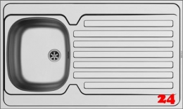 PYRAMIS Küchenspüle International Auflagespüle (100x60) 1B 1D Montage auf Unterschrank arbeitsplattentrennend