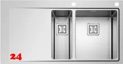 PYRAMIS Küchenspüle Olynthos (100x52) 1 1/2B 1D RH Einbauspüle Flachrand / Flächenbündig mit Drehknopfventil PYRAMIS Küchenspüle Olynthos (100x52) 1 1/2B 1D RH Einbauspüle Flachrand / Flächenbündig mit Drehknopfventil