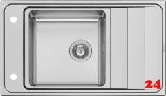 PYRAMIS Kchensple Studio (86x50) 1B 1D Einbausple / Edelstahlsple mit Drehknopfventil