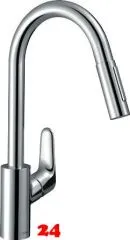 HANSGROHE Kchenarmatur Focus M41 Chrom Einhebelmischer 240 mit Zugauslauf als Ausziehbrause, 2jet (31815000)