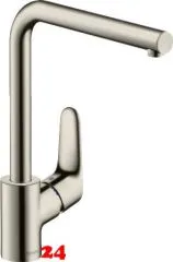 HANSGROHE Kchenarmatur Focus M41 Edelstahl Finish Einhebelmischer 280 mit Festauslauf, 1jet Schwenkbereich einstellbar (31817800)