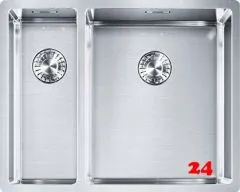 FRANKE Kchensple Box BXX 160-34-16 Unterbausple (Montage unter die Arbeitsplatte) mit Integralablauf und Siebkorb als Druckknopfventil