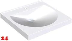 KWC PROFESSIONAL Ronda Einzelwaschtisch ANMW211 Waschtisch MIRANIT fr Wandmontage runde Mulde mit Armaturenbohrung  35mm