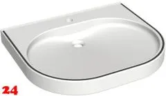 KWC PROFESSIONAL VARIUScare Einzelwaschtisch ANMW500 Waschtisch MIRANIT fr Wandmontage unterfahrbar Barrierefrei* fr Rollstuhlfahrer geeignet
