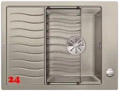 BLANCO Elon 45 S Silgranit PuraDurII Granitsple / Einbausple Ablaufsystem InFino mit Drehknopfventil