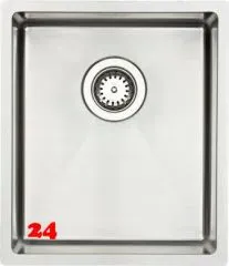 BERNUS Kchensple Cubus 340 Soft Einbausple Edelstahl 3 in 1 mit Flachrand Siebkorb als Stopfenventil