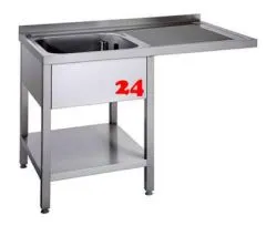 AfG Splcenter (1200x600) auf Unterbau VSC126L-BL Gewerbesple mit verschweitem Untergestell