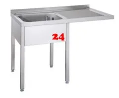 AfG Splcenter (1200x600) auf Unterbau VSC126L-K-BL Gewerbesple mit verschweitem Untergestell