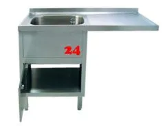 AfG Splcenter (1200x700) auf Unterschrank VSCA127L-BL Gewerbesple mit verschweitem Untergestell