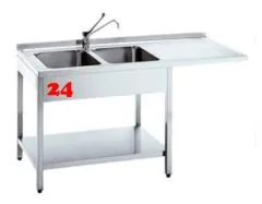 AfG Splcenter (1800x600) auf Unterbau VSC186L-BL Gewerbesple mit verschweitem Untergestell