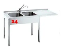 AfG Splcenter (2000x700) auf Unterbau VSC207L-K-BL Gewerbesple mit verschweitem Untergestell