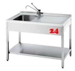 AfG Spltisch (1200x600) auf Unterbau VL1126L-BL Gewerbesple mit verschweitem Untergestell