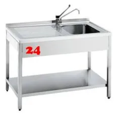 AfG Spltisch (1200x600) auf Unterbau VL1126R-BR Gewerbesple mit verschweitem Untergestell