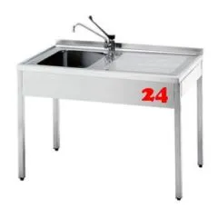 AfG Spltisch (1200x600) auf Unterbau VL1126L-K-BL Gewerbesple mit verschweitem Untergestell