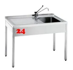 AfG Spltisch (1200x600) auf Unterbau VL1126R-K-BR Gewerbesple mit verschweitem Untergestell