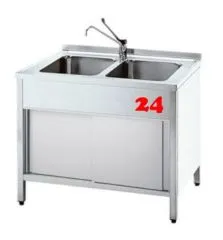 AfG Spltisch (1200x600) auf Unterbau VLA2126 Gewerbesple mit Untergestell, Boden und Tren