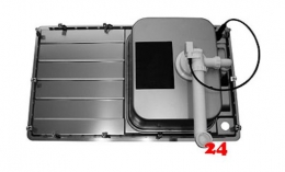 BLANCO Ablaufgarnitur 1 x 3,5'' mit Ablauffernbedienung berlauf eckig/horizontal modernes Sieb Serie: Axis, Axis II (224806)