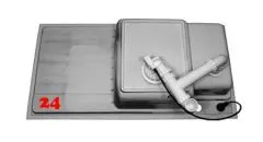 BLANCO Ablaufgarnitur 1 x 3,5'' - 1 x 1,5'' mit Ablauffernbedienung ohne berlauf modernes Sieb Ablaufgarnitur Komplett Serie: Axon II (224702)