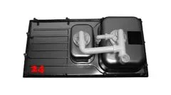 BLANCO Ablaufgarnitur 2 x 3,5'' Sieb ohne Ablauffernbedienung eckiger berlauf Ablaufgarnitur Komplett Serie: Lantos, Livit, Plus, Tipo, Viva, Zia (214301)