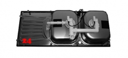 BLANCO Ablaufgarnitur 2 x 3,5'' Sieb mit Doppel-Ablauffernbedienung berlauf rechteckig/horizontal Ablaufgarnitur Komplett Serie: Plus (220559)