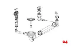 FRANKE Ablaufgarnitur Integral 1x 3,5" mit Ablauffernbedienung 1x 3,5" Excenter Siebkrbchen Integral 1x berlauf verdeckt rechteckig/horizontal Serie: Argos (1120203991)