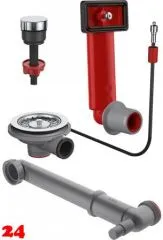 FRANKE Ablaufgarnitur 1x 3,5" Siebk�rbchen mit Ablauffernbedienung inkl. Drehknopf 1x �berlauf rechteckig (1120680185)