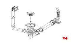 FRANKE Ablaufventil 3 1/2" fr 1 Unterbau-Becken, Siebkorb-Stopfenventil Ablaufgarnitur Komplett Serie: Ariane, Armonika, BMX (1120006250)