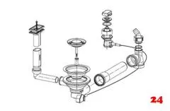 FRANKE Ablaufgarnitur 1x 3,5" Siebkrbchen mit Ablauffernbedienung 1x berlauf rechteckig/horizontal Serie: Calypso, Diana, Euroform, Libera, Strata (NEU 1120006281)