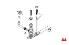 FRANKE Ablaufgarnitur. 1x 1,5" mit Ablauffernbedienung 1x 1,5" Excenter Siebkrbchen 1 Becken inkl. Drehknopf rund chrom Serie: Compact (1120006175) TG