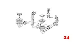 FRANKE Ablaufgarnitur 2x 3,5" Siebkrbchen mit Ablauffernbedienung inkl. Drehknopf rund 1x berlauf rechteckig Serie: Diana, Euroform (1120006218) Update {1120689188}