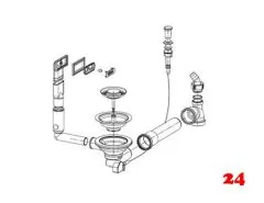 FRANKE Ablaufgarnitur 1x 3,5" Siebkrbchen mit Ablauffernbedienung inkl. Zugknopf rund ESO 1x berlauf verdeckt rechteckig Serie: Kubus (1120056392)
