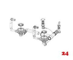 FRANKE Ablaufgarnitur 2x 3,5" Siebkrbchen mit Ablauffernbedienung inkl. Drehknopf quadratisch 1x berlauf rund Serie: Mythos (1120017781)