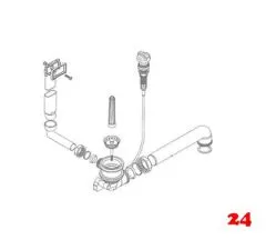 FRANKE Ablaufgarnitur TG 1x 1,5" mit Ablauffernbedienung 1x 1,5" Excenter Siebkrbchen inkl. Drehknopf rund chrom 1x berlauf rechteckig Serie: Pamira (1120006178)