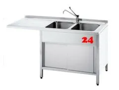 AfG Splcenter (1800x700) auf Unterbau VSCA187R-BR Gewerbesple mit Untergestell, Boden und Tren