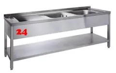 AfG Spltisch (1800x700) auf Unterbau VL2187R-BR Gewerbesple mit verschweitem Untergestell und Boden