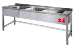 AfG Spltisch (1900x700) auf Unterbau VL2197L-K-BL Gewerbesple mit verschweitem Untergestell ohne Boden