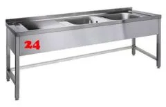 AfG Spltisch (1800x700) auf Unterbau VL2187R-K-BR Gewerbesple mit verschweitem Untergestell ohne Boden