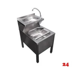 AfG Ausgu-Handwaschbecken Kombi. AHK6085 verschraubte Ausfhrung mit Mischbatterie und Klapprost