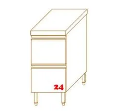 AfG Schubladenschrank 2 Schubladen T700 mit Aufkantung AS47S2A verschweite Ausfhrung passend fr Gastronorm