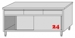 AfG Arbeitsschrank mit 3 Schubladen und Schiebetüren (B1400xT600) ASSL146 verschweißte Ausführung